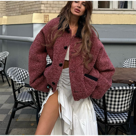 Damen oversized Wolljacke R&B