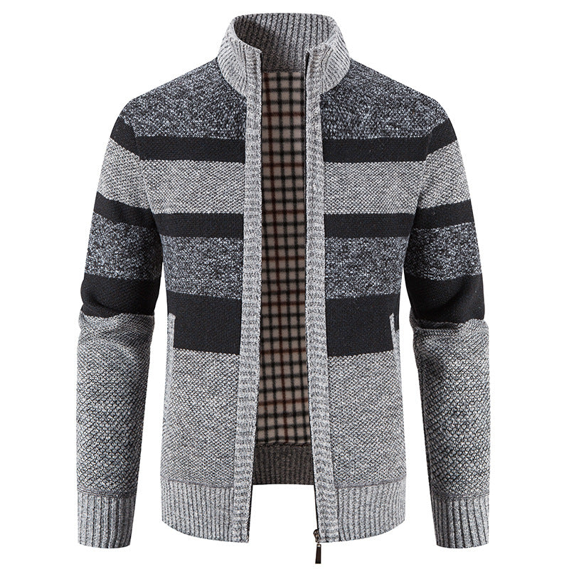 Herren modische Strickjacke mit einem modernen und vielseitigen Karomuster R&B