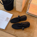 Damen Elegante und modische Ballerinas mit verstellbaren Riemchen und hochwertiger Oberflächenstruktur