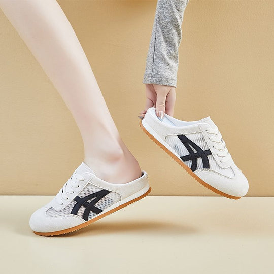 Damen Atmungsaktive und komfortable Slipper mit Mesh und Wildlederoptik R&B