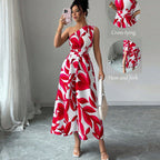 Damen Maxikleid mit asymmetrischem Schnitt und floralem Design R&B