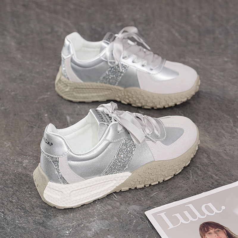 Damen Modische Sneakers mit Glitzer-Details und flexibler Sohle R&B