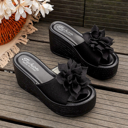 Damen Wedge-Pantoletten mit floralem Design und rutschfester Sohle R&B
