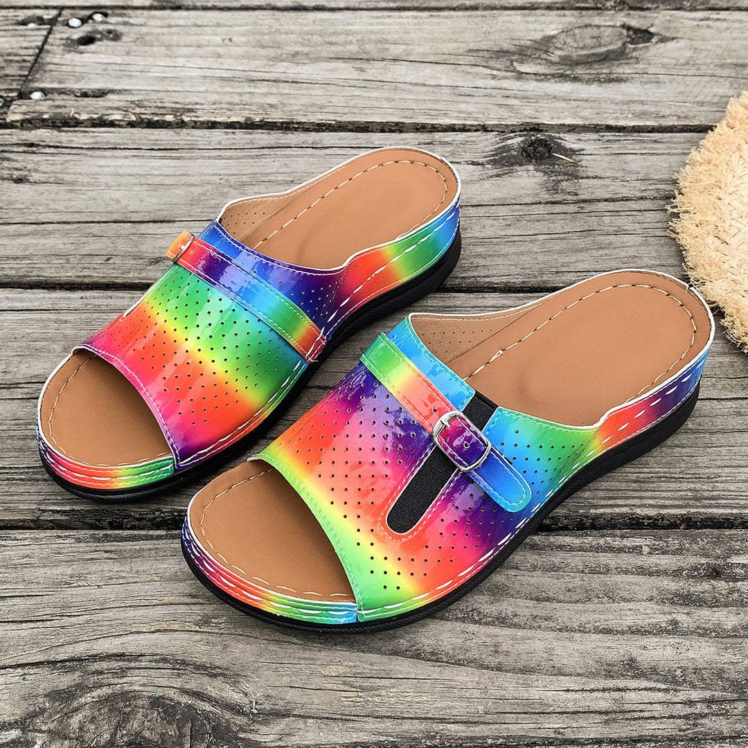 Damen Bequeme Fußbett-Sandalen mit verstellbarem Riemen R&B
