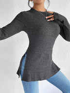 Damen Langärmliges Rippstrickoberteil R&B
