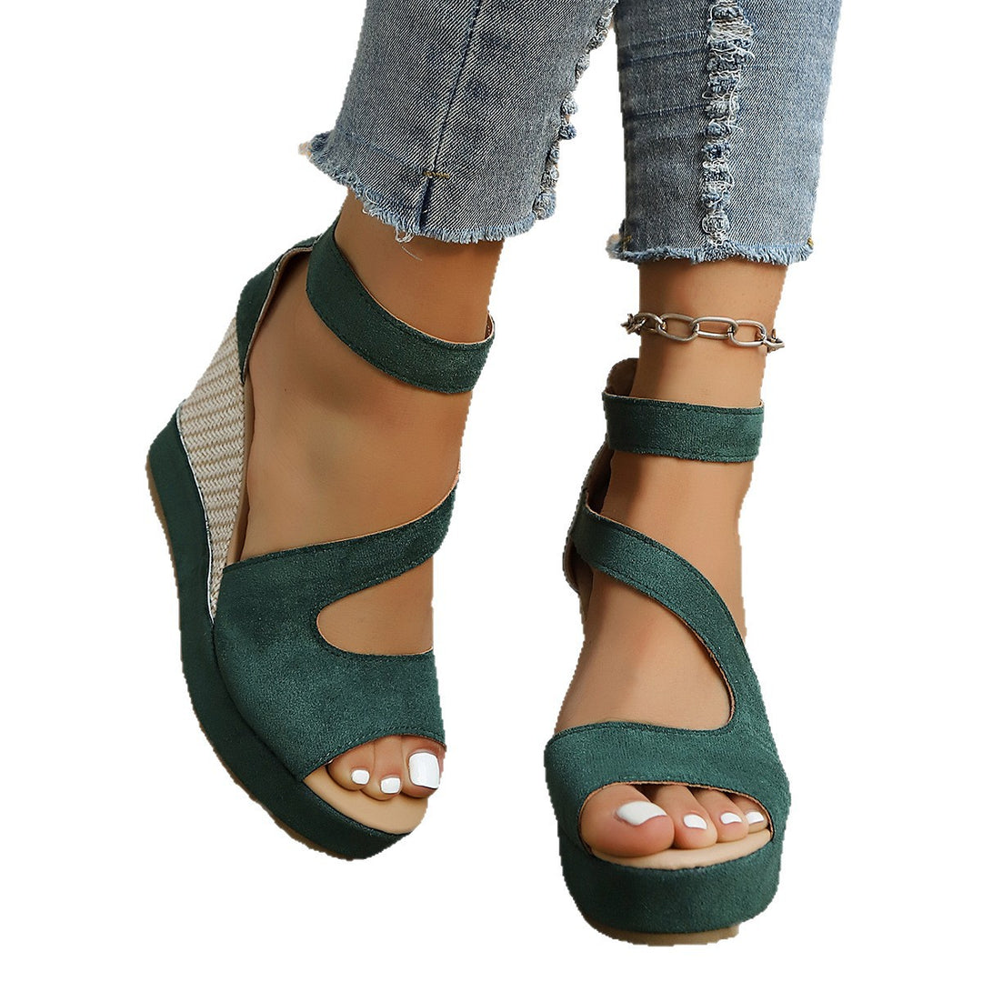 Damen Wedge-Sandalen mit flexiblem Riemendesign und bequemer Sohle R&B