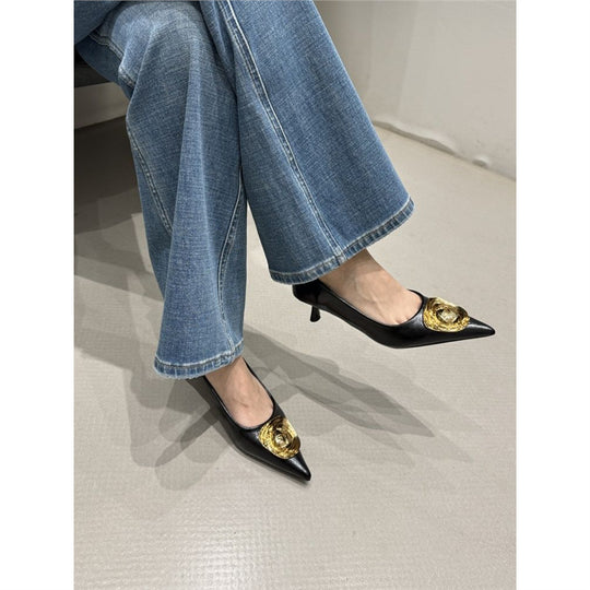Damen spitze High Heels mit eleganten Blumendetails R&B