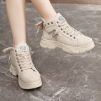 Damen warme High-Top Sneakers mit flauschigem Innenfutter und modischem Design R&B