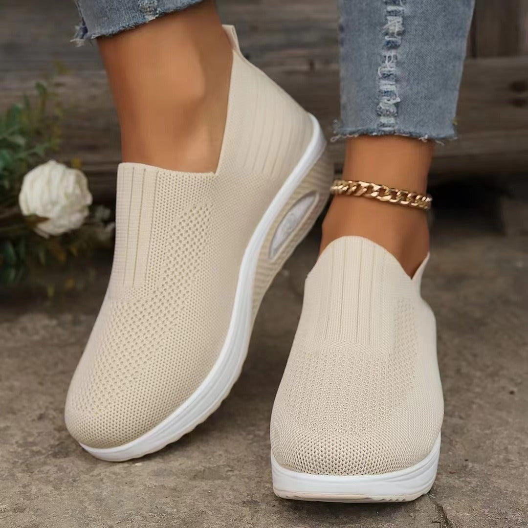 Damen Sportliche Slip-On Sneakers mit atmungsaktiver Oberstruktur R&B