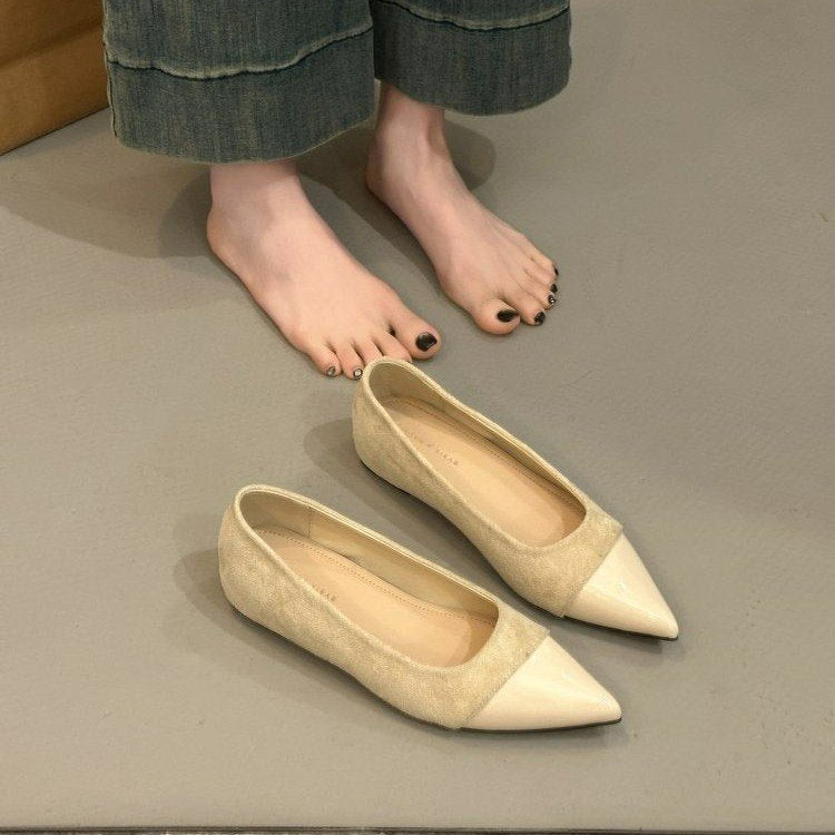 Damen elegante Ballerinas mit spitzem Design und hochwertiger Oberflächenstruktur R&B