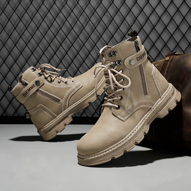Damen Komfortable Stiefel mit seitlichem Reißverschluss und robuster Sohle
