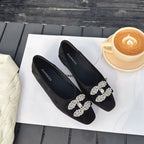 Damen Ballerinas mit luxuriösem Strassbesatz und elegantem Samtoberteil R&B