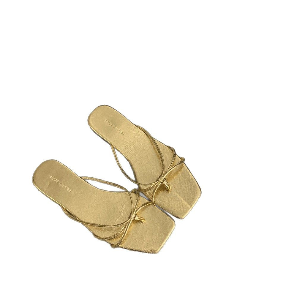 Damen Stylische Riemchen-Sandalen mit quadratischer Zehenpartie und feinem Bindedesign R&B