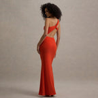Damen Elegantes Wickelkleid mit asymmetrischem Schnitt und raffiniertem Cut-Out R&B