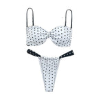 Damen Bandeau-Bikini mit auffälligem Punktenmuster R&B