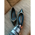 Damen elegante spitze Ballerinas mit funkelndem Strassbesatz R&B