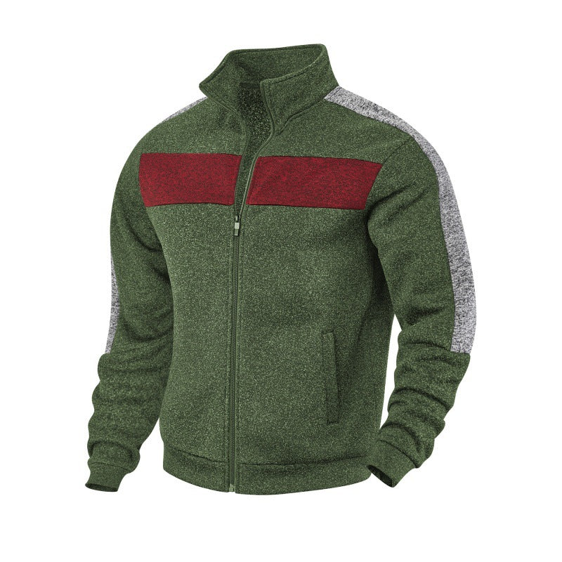 Herren Sportliche Fleecejacke mit hohem Kragen und reflektierenden Akzenten R&B
