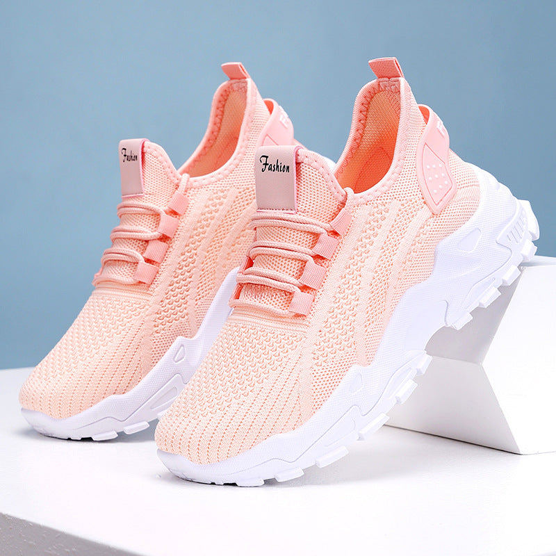 Damen Atmungsaktive Fitness Sneakers mit flexiblem Strickoberteil und rutschfester Sohle R&B