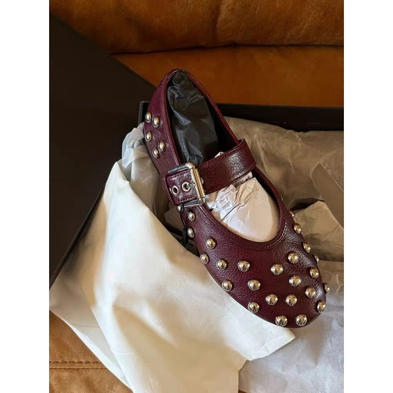 Damen Ballerinas mit dekorativen Metallic-Nieten R&B