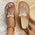 Damen Modische Glitzer-Clogs mit elegantem Schnallen-Design R&B