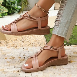 Damen Plateausandalen mit eleganter Schleifenapplikation R&B