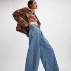 Damen Weite Jeans mit hohen Taschen