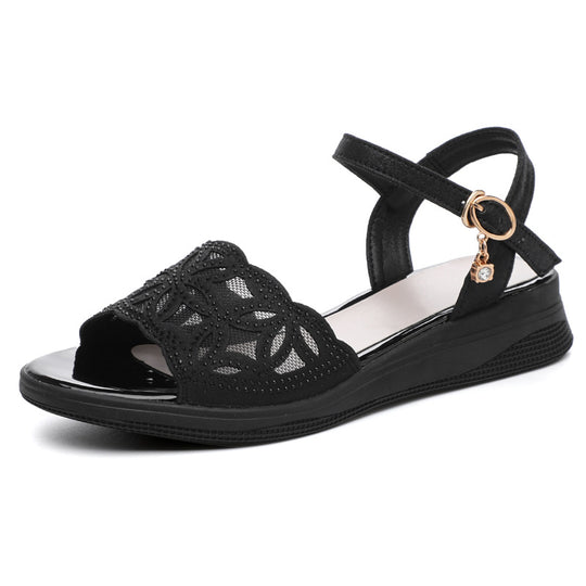 Damen Sandalen mit verstellbarem Fesselriemen und eleganten Strassdetails R&B