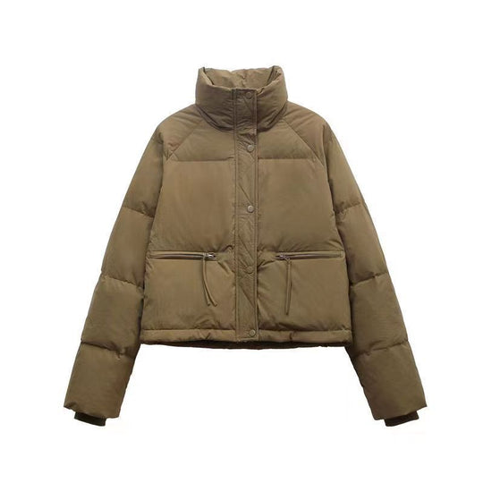 Damen gesteppte Winterjacke mit hohem Kragen und praktischen Taschen R&B