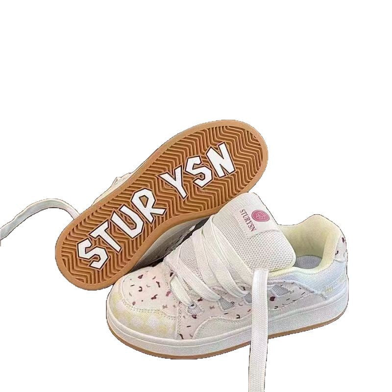Damen Sportliche Sneakers mit buntem Muster und atmungsaktiver Oberflächenstruktur