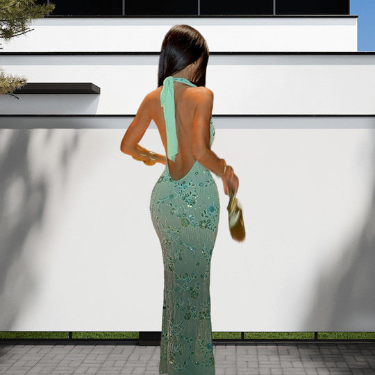 Damen Elegantes Maxikleid mit raffiniertem Drapierungsdesign und floralem Muster R&B