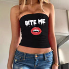 Damen Bandeau-Top mit fröhlichem Gespenster-Motiv R&B