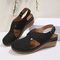 Damen Wedge-Pantoletten mit geschlitztem Design und rutschfester Sohle