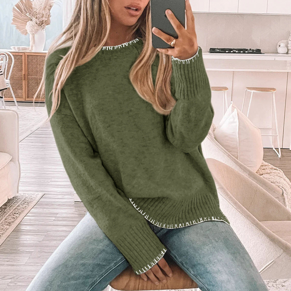 Damen Übergrößen Strickpullover R&B