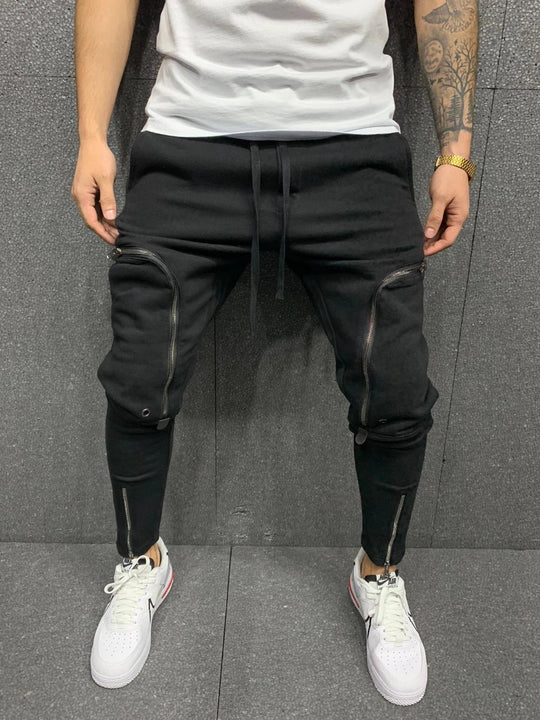 Herren modische Jogginghose mit einzigartigen Reißverschlussdetails R&B