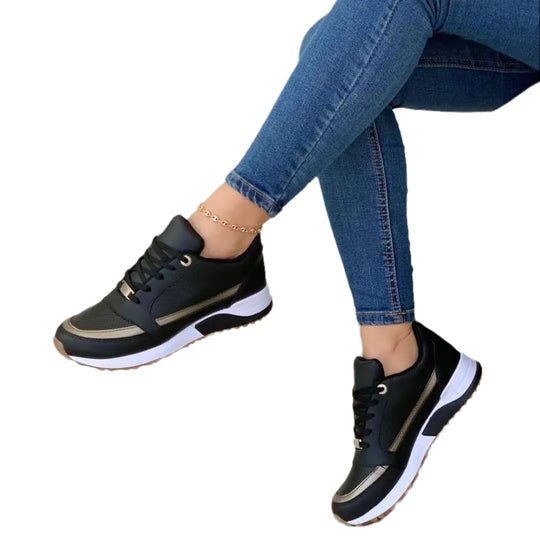 Damen Sportliche Lace-Up Sneakers mit atmungsaktivem Obermaterial und dämpfender Sohle R&B