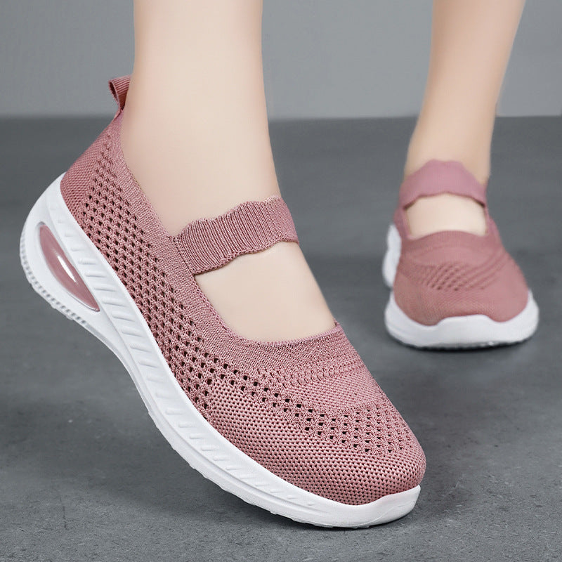 Damen Atmungsaktive Freizeit-Sneaker mit elastischem Riemen R&B