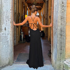 Damen Maxikleid mit verführerischem V-Ausschnitt und elegantem Wickeldesign R&B