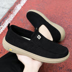Herren nan lässiger Canvas-Slip-On Freizeitschuh mit Memory-Fußbett und stoßdämpfender Gummisohle R&B