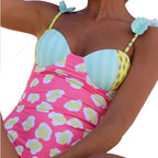 Damen Einteiliger Badeanzug mit floralem Cut-Out-Design und aufregenden Trägerdetails R&B