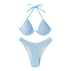 Damen Triangel-Bikini mit strukturiertem Oberteil und hoher Taille R&B