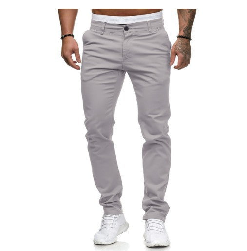 Herren Slim-Fit Chinohosen mit elastischem Bund und praktischen Taschen R&B