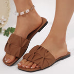 Damen Bequeme Slip-On Sandalen mit modischem Rüschen-Design R&B
