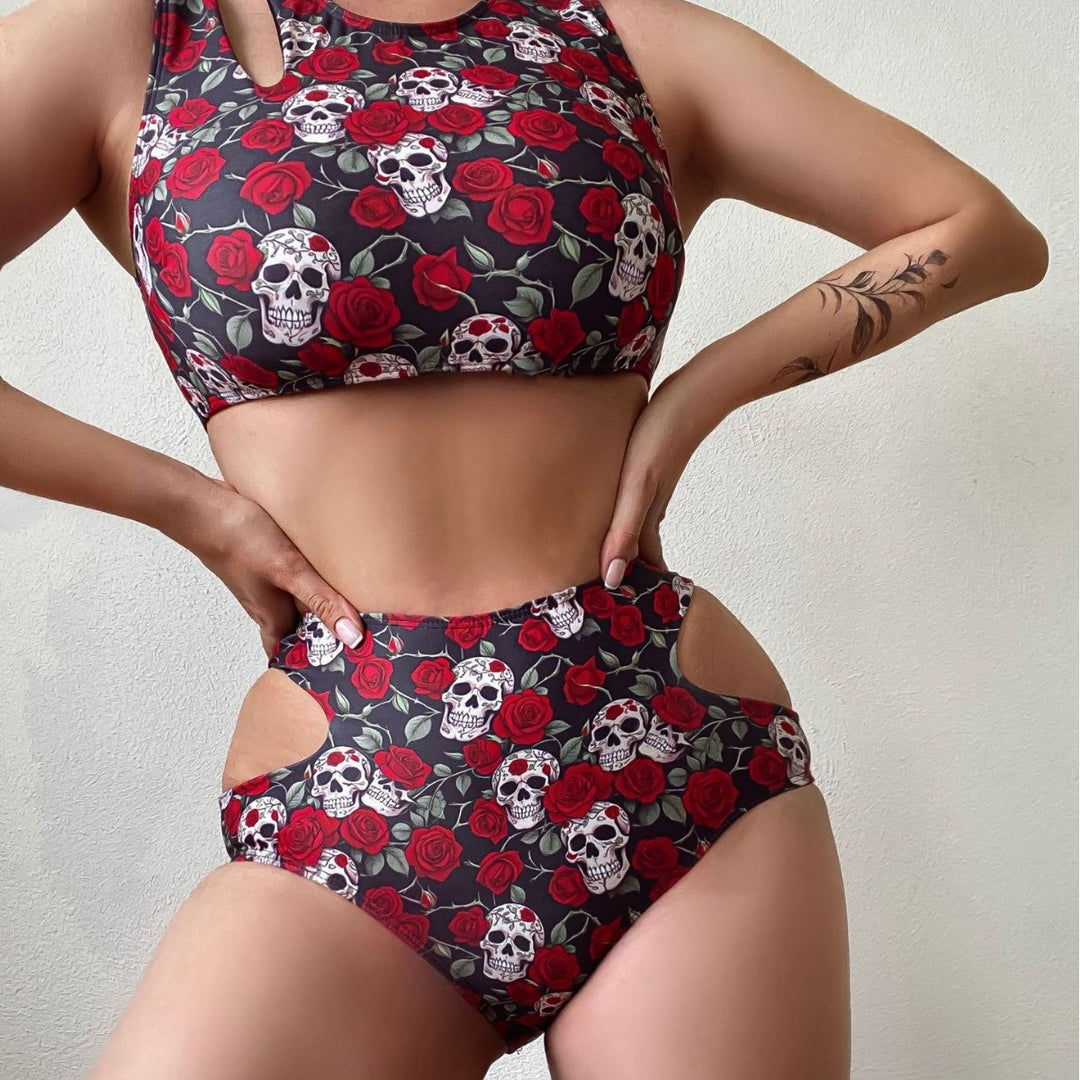Damen Crop-Top Bikini Set mit Detailausschnitten R&B