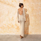 Damen Netz-Strandkleid mit tiefem V-Ausschnitt und einzigartigem Ringdetail R&B