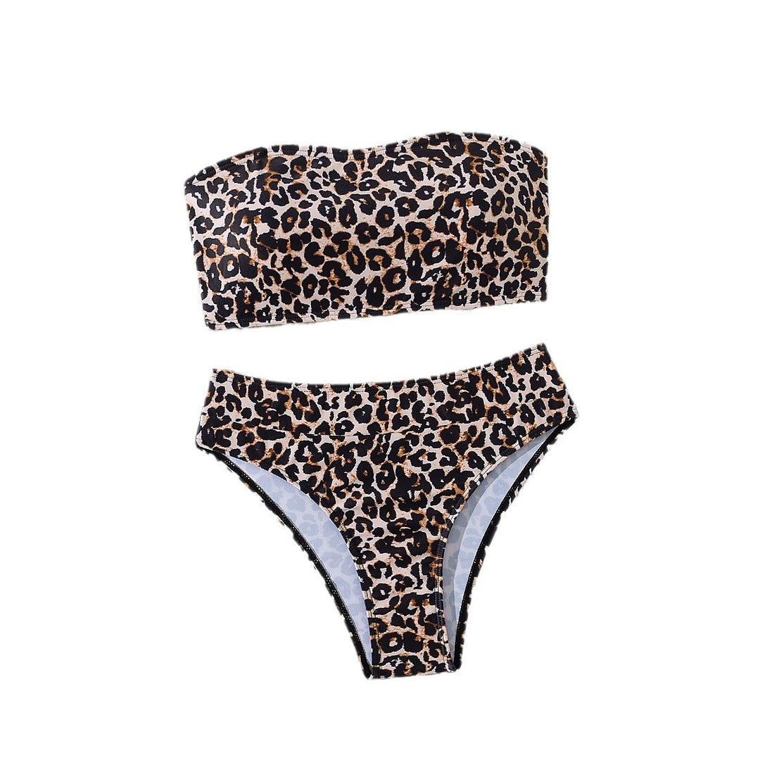 Damen Bandeau-Bikini mit aufregendem Leopardenmuster R&B