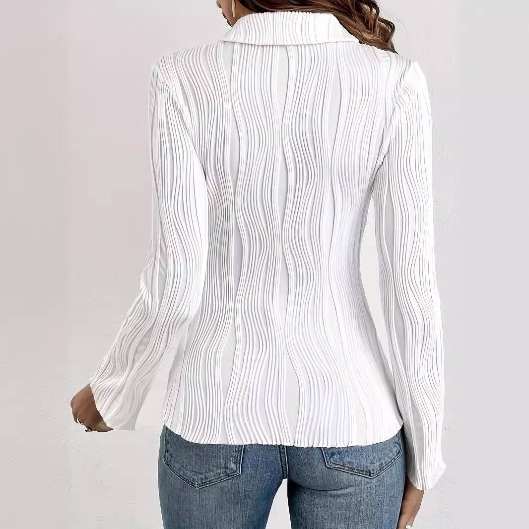 Damen Elegante Bluse mit strukturierten Längsstreifen R&B
