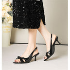 Damen Slingback Sandalen mit eleganter Schleifenverzierung R&B