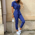 Damen Modischer Jumpsuit mit praktischen Taschen und tailliertem Schnitt R&B