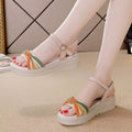 Damen Plateau-Sandalen mit modischem Knotelement und verstellbarem Riemen R&B