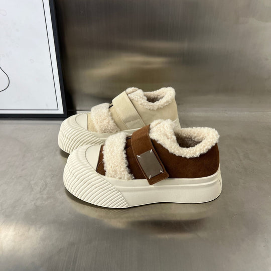 Damen Chunky Sneakers mit warmem Futter und praktischem Klettverschluss R&B